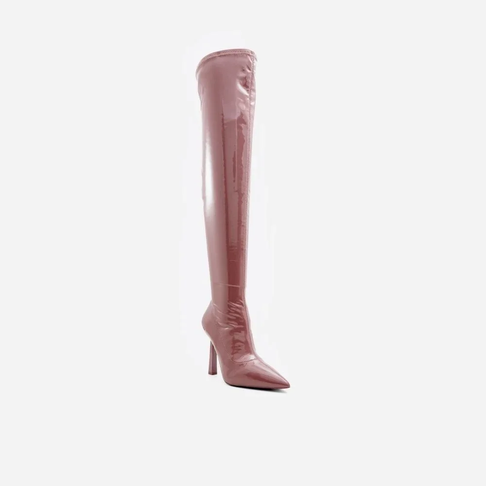 NWOB Aldo Nella Patent Thigh High Boots